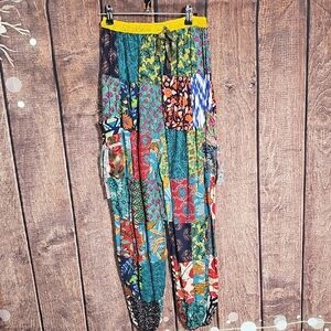 NWOT Colorful Patchwork Women's Pants SM-XL